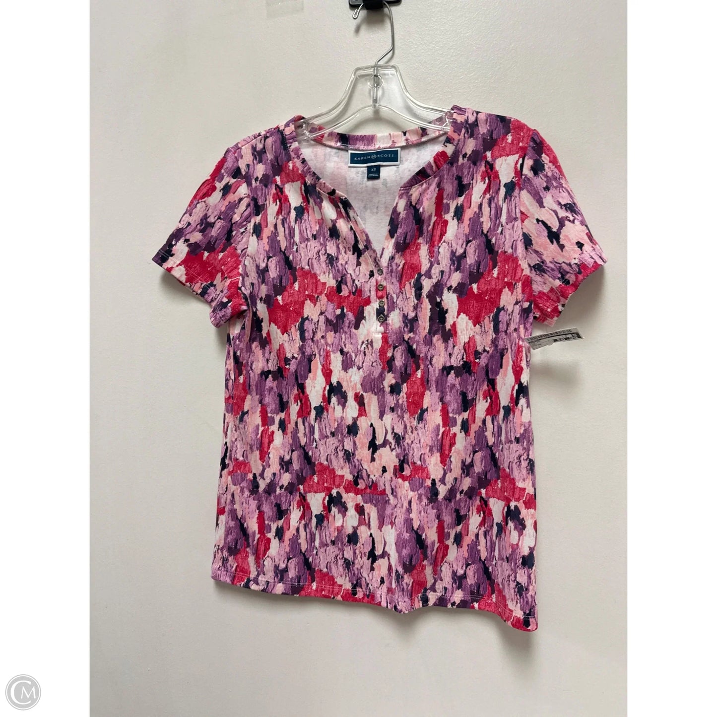 Top Short Sleeve By Karen Scott In Multi-colored, Size: Xs