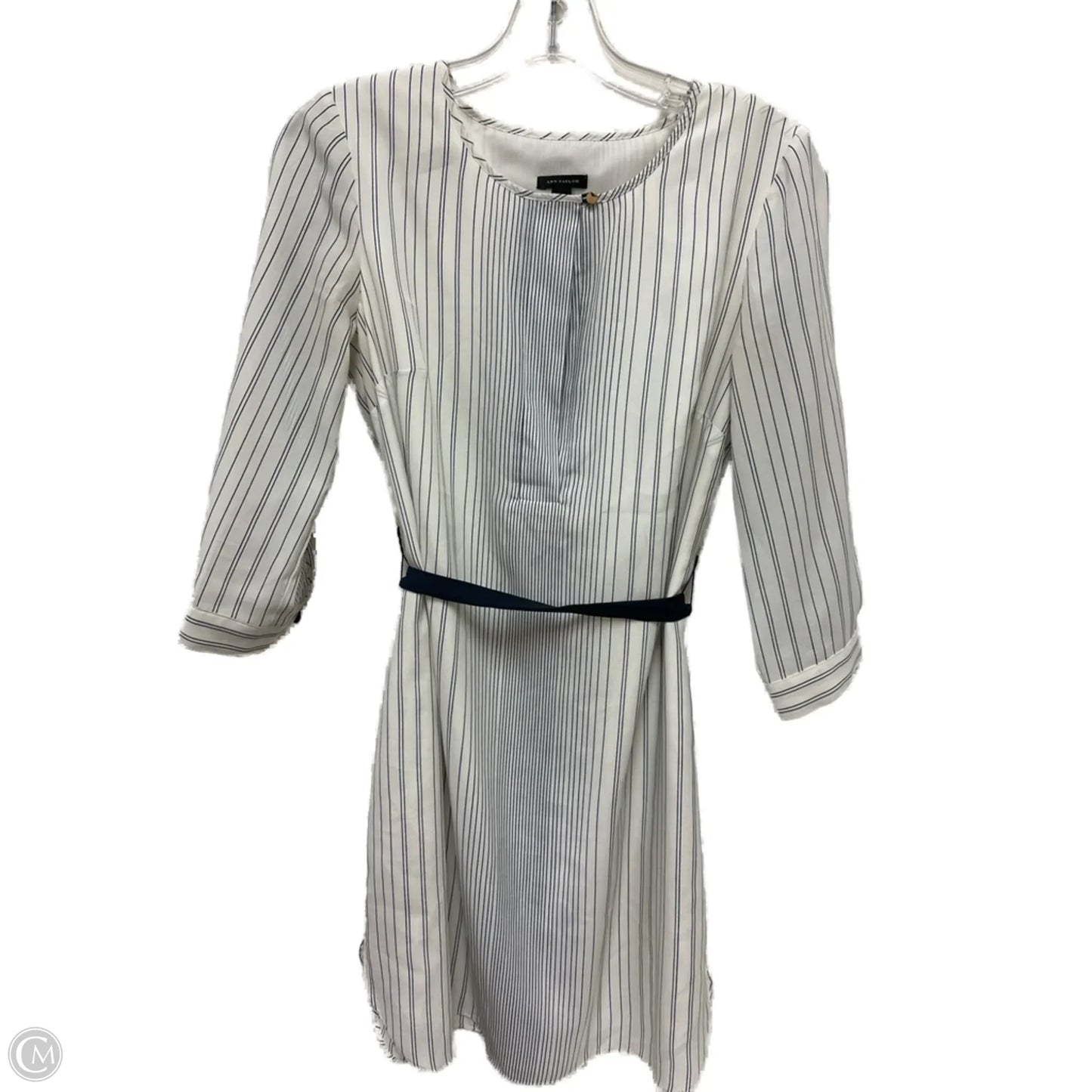 Dress Casual Midi By Ann Taylor In Striped Pattern, Size: Xs