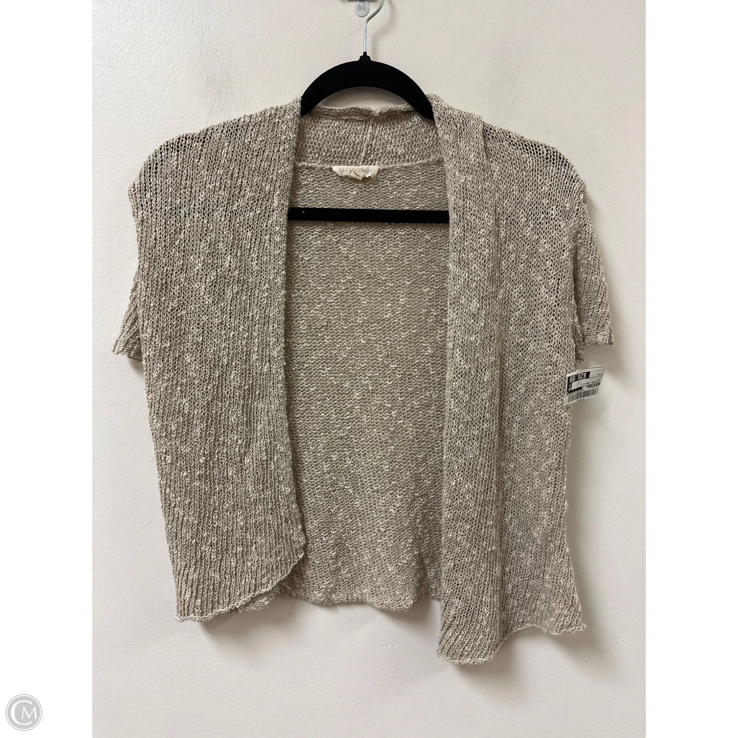 Sweater Cardigan By Eileen Fisher In Tan, Size: S