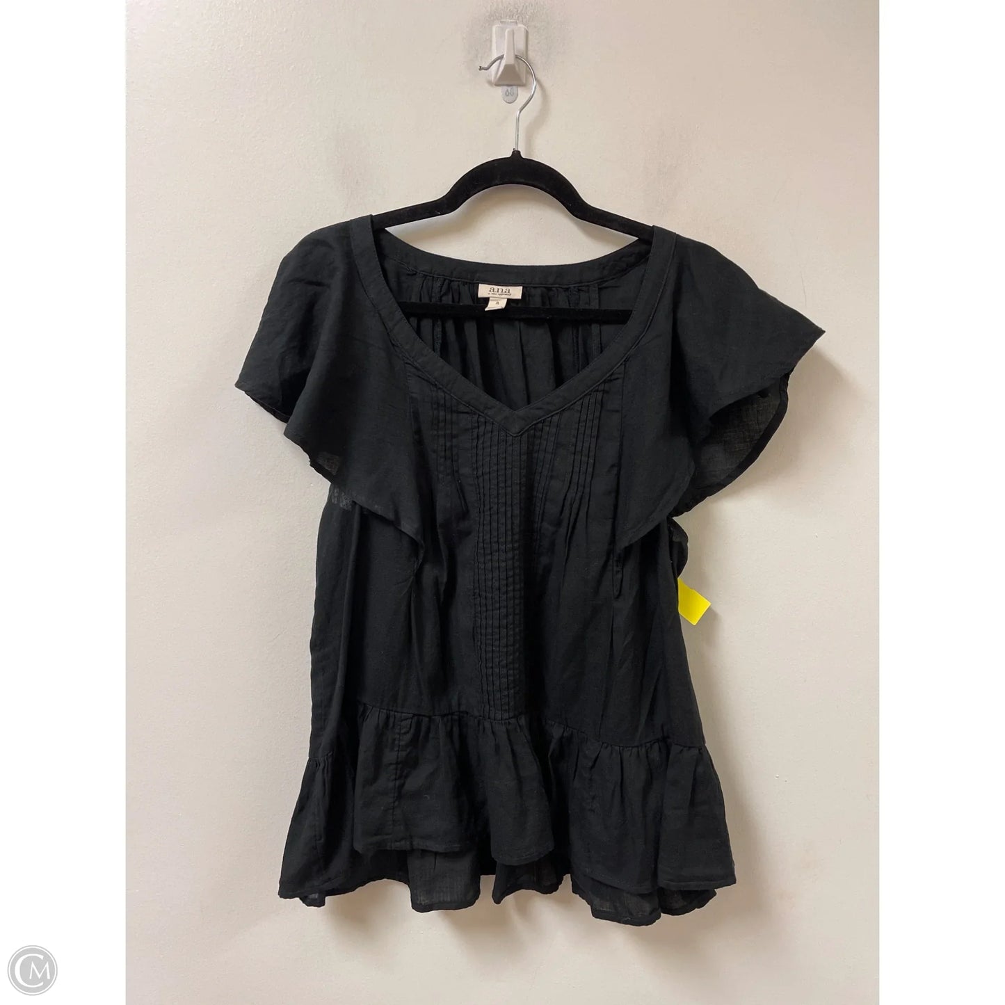Top Short Sleeve By Ana In Black, Size: Xl