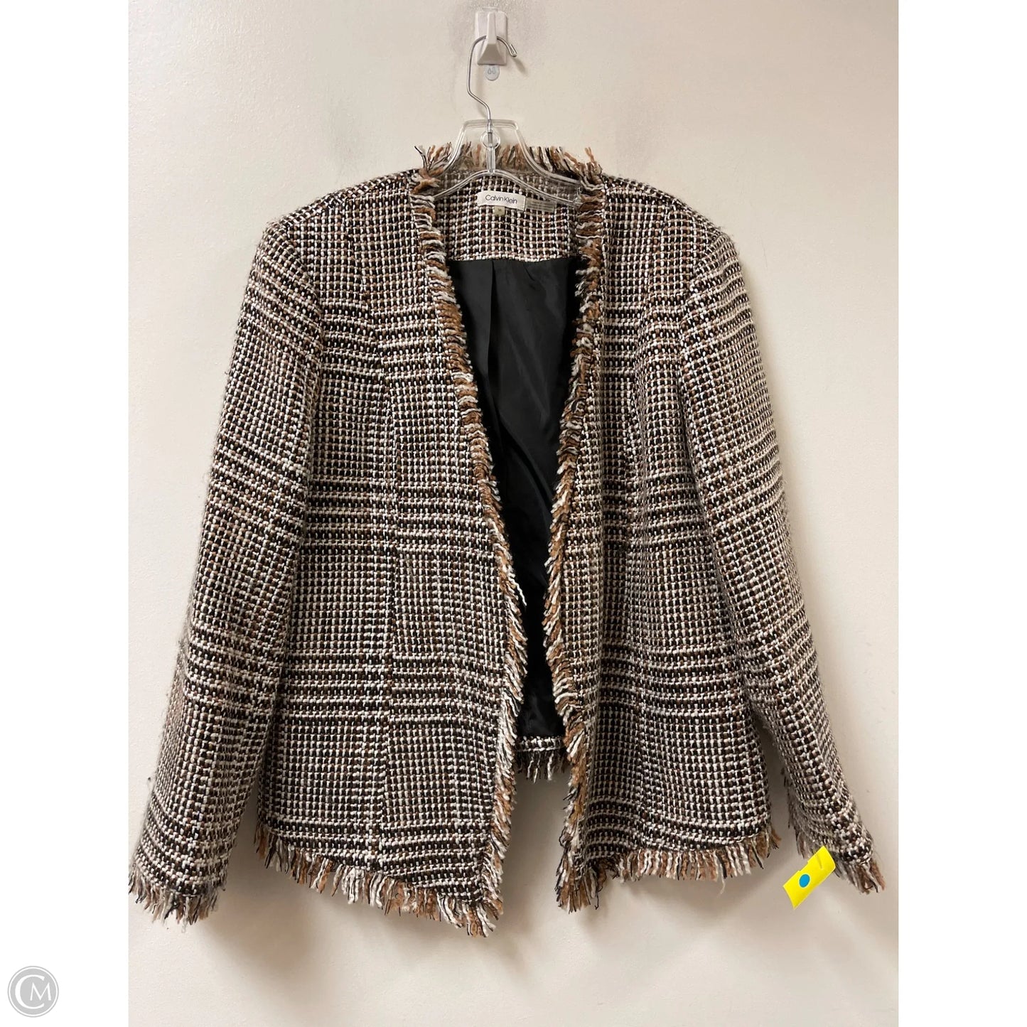 Blazer By Calvin Klein In Brown & Cream, Size: 1x