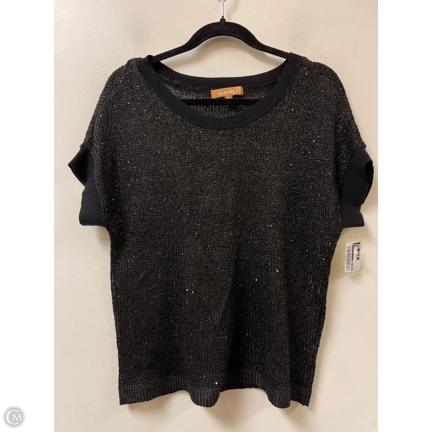 Top Short Sleeve By Ellen Tracy In Black, Size: L