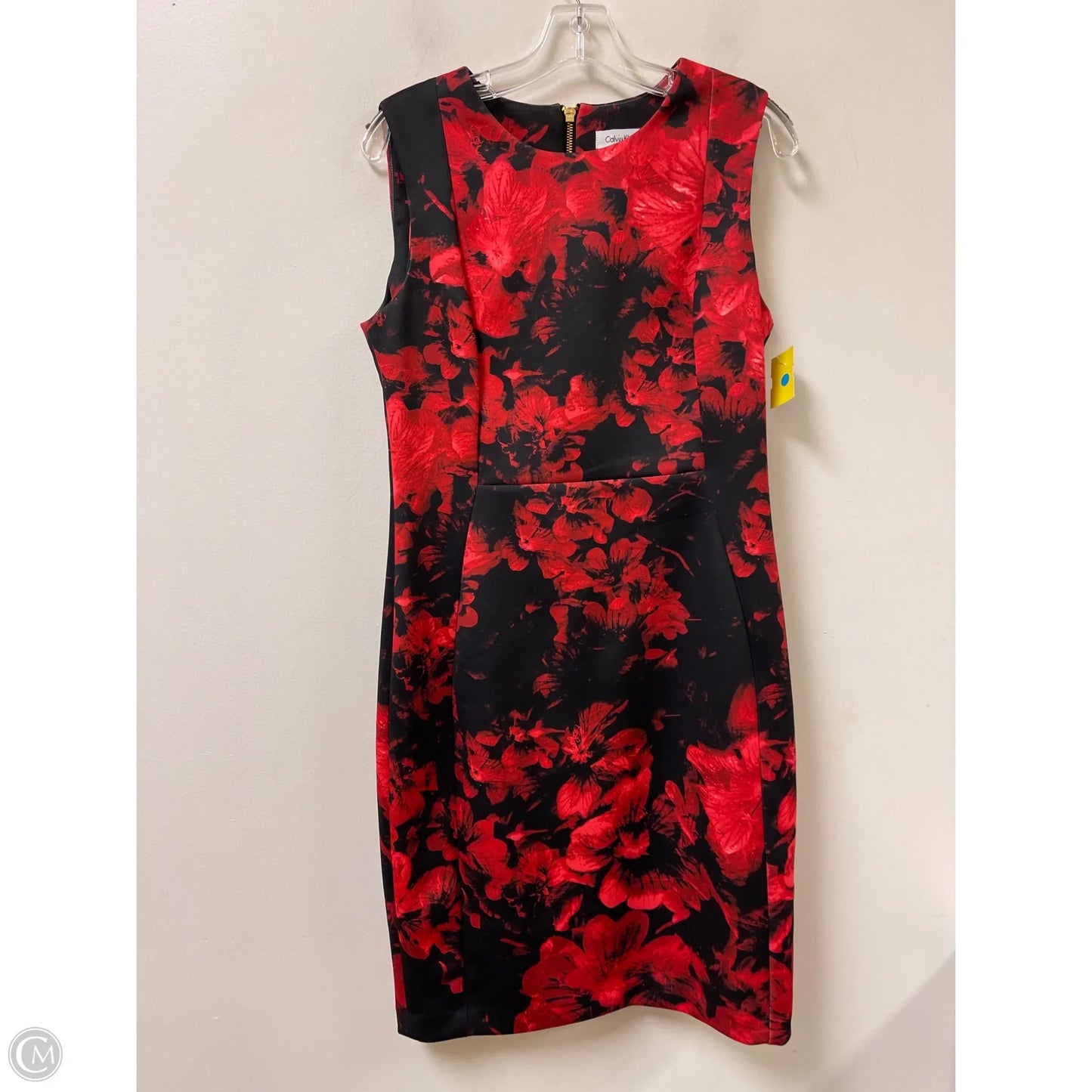 Dress Party Midi By Calvin Klein In Black & Red, Size: L