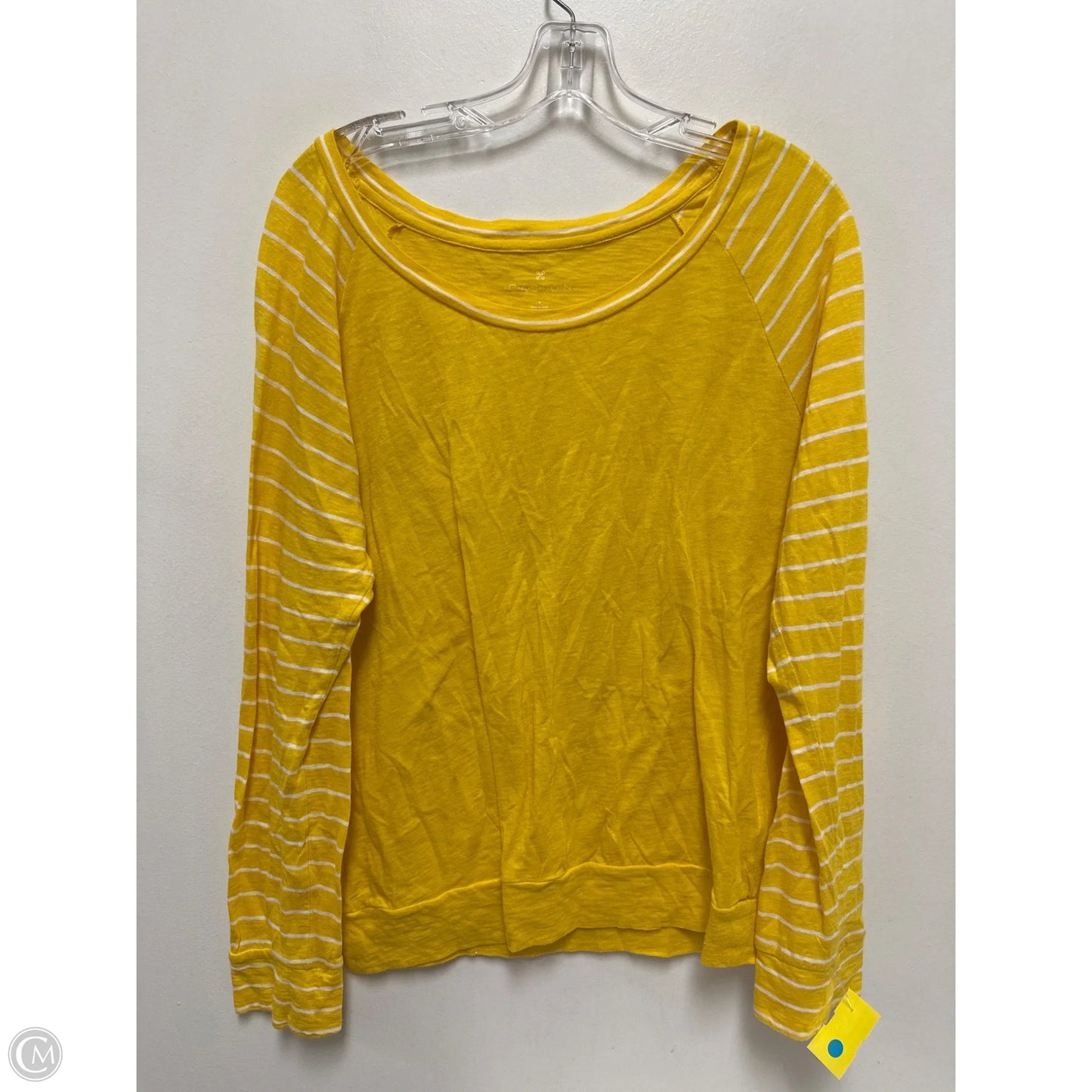 Top Long Sleeve By Caslon In Yellow, Size: L