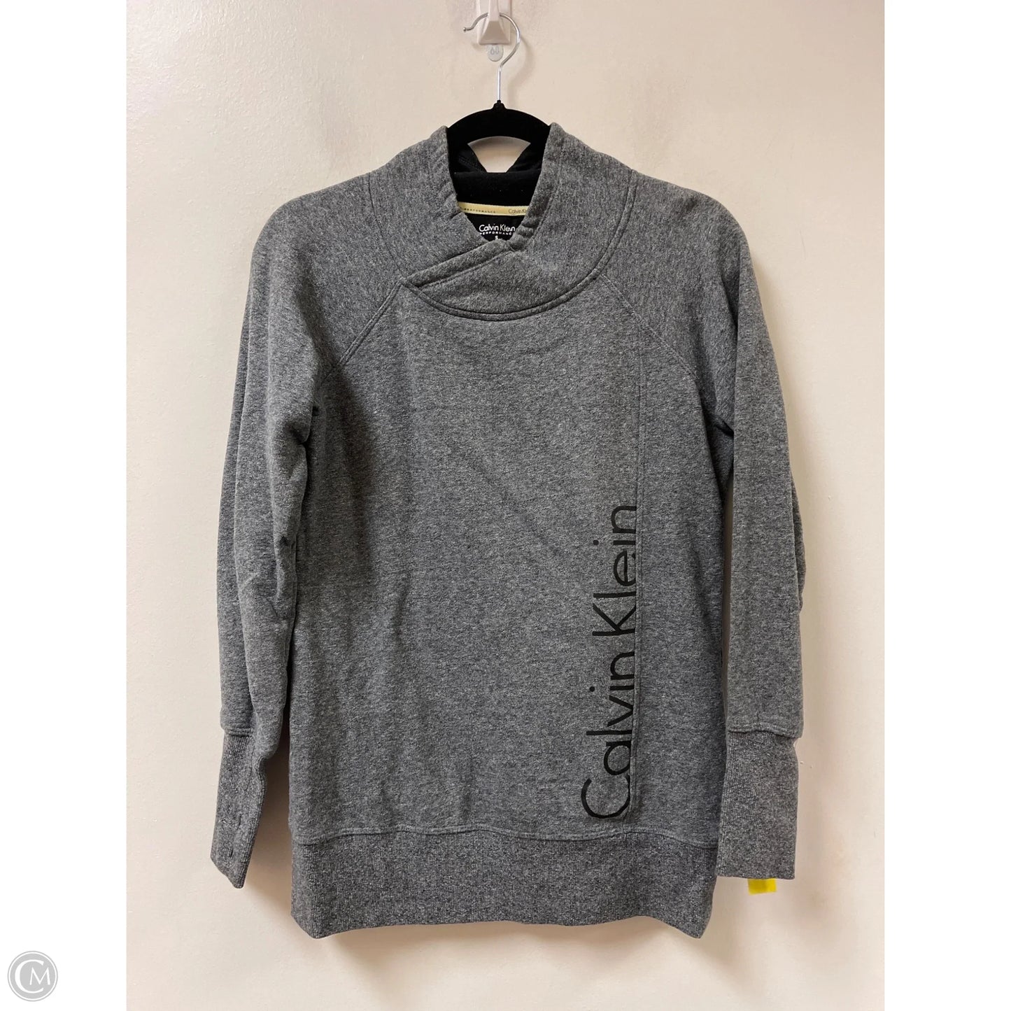 Athletic Sweatshirt Collar By Calvin Klein In Grey, Size: S