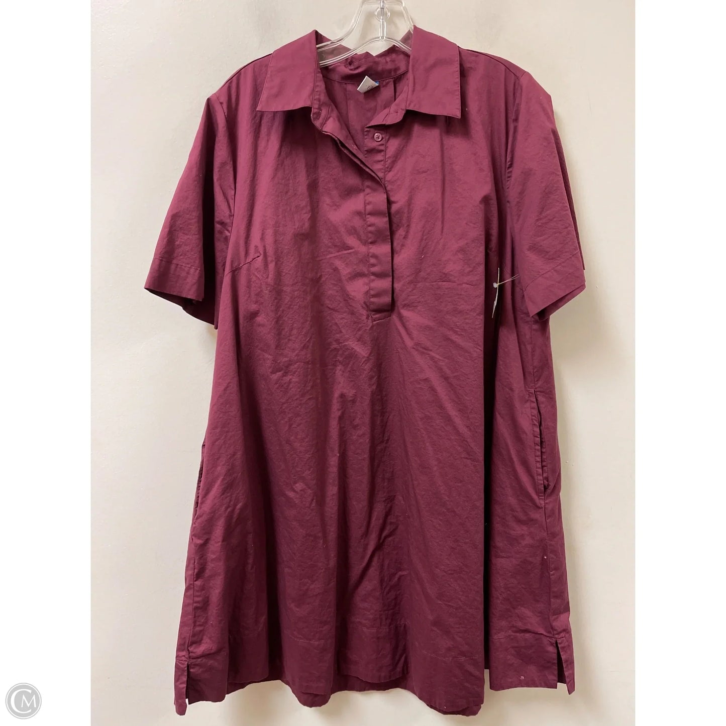 Dress Casual Midi By Old Navy In Maroon, Size: L