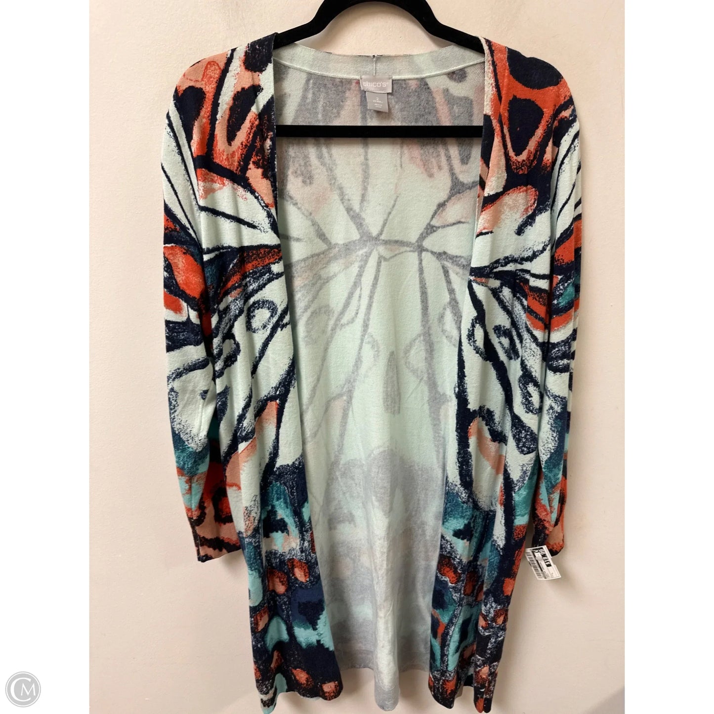 Sweater Cardigan By Chicos In Green, Size: L