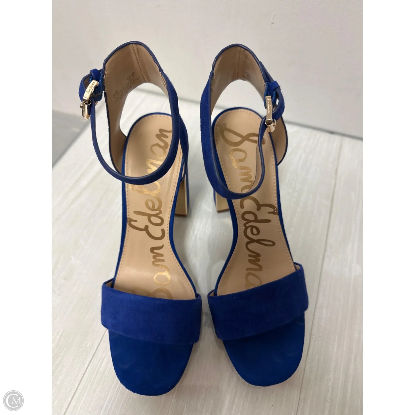 Sandals Heels Block By Sam Edelman In Blue & Brown, Size: 7.5