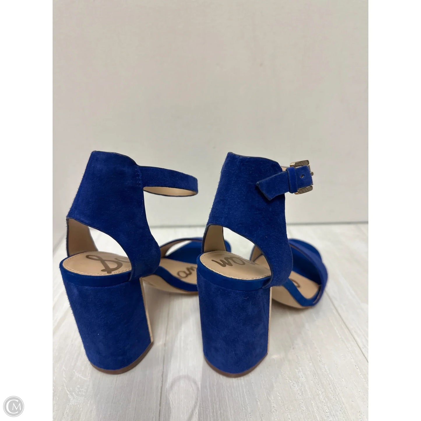 Sandals Heels Block By Sam Edelman In Blue & Brown, Size: 7.5