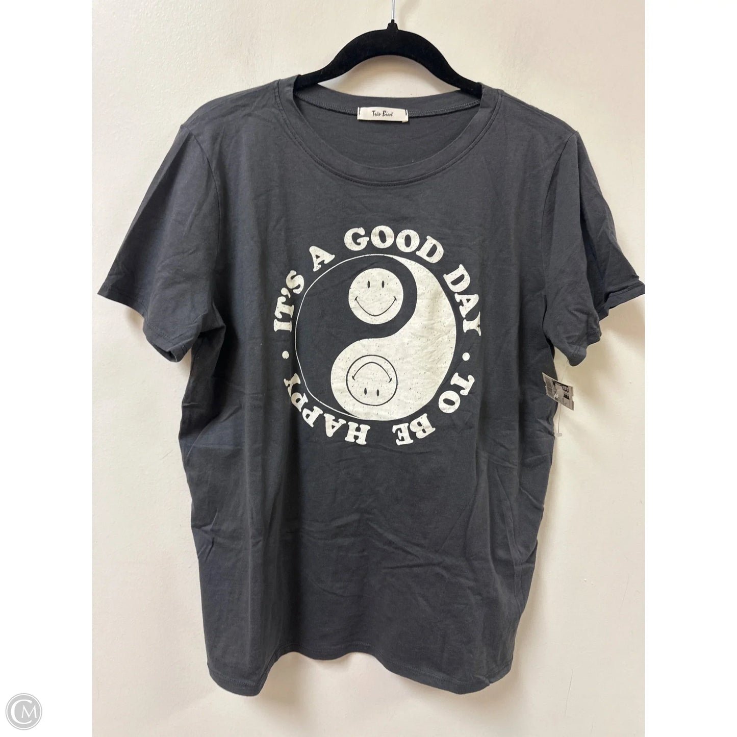 Top Short Sleeve By Clothes Mentor In Grey, Size: L