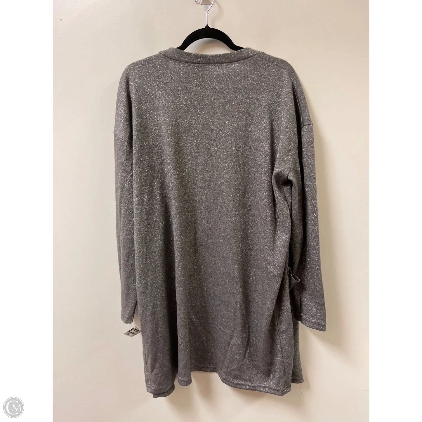 Sweater Cardigan By Daytrip In Silver, Size: M