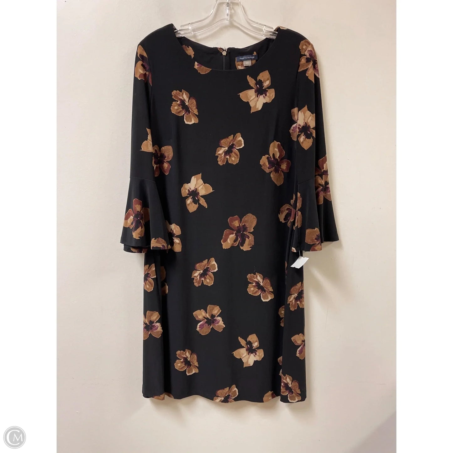 Dress Casual Midi By Tommy Hilfiger In Black & Brown, Size: L