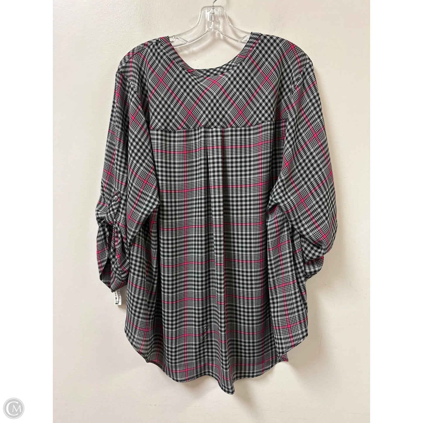 Top Long Sleeve By Torrid In Plaid Pattern, Size: 3x