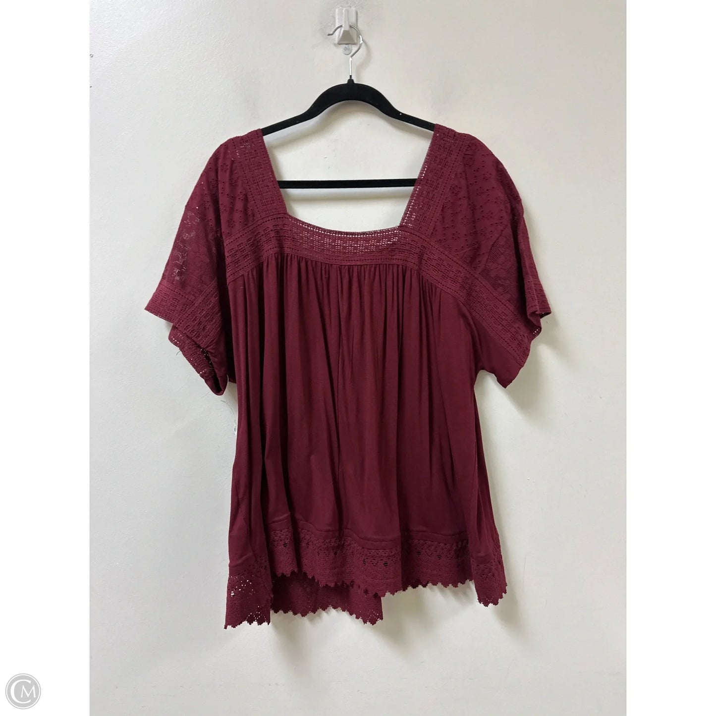 Top Short Sleeve By Lane Bryant In Red, Size: 2x