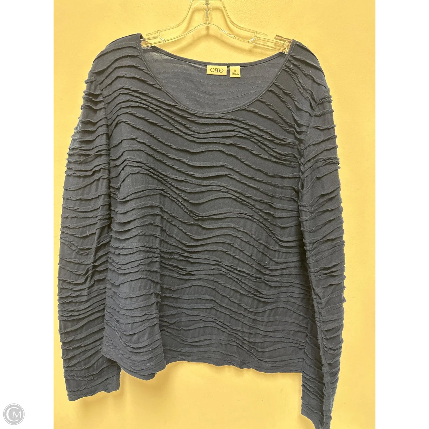 Top Long Sleeve By Cato In Navy, Size: 2x