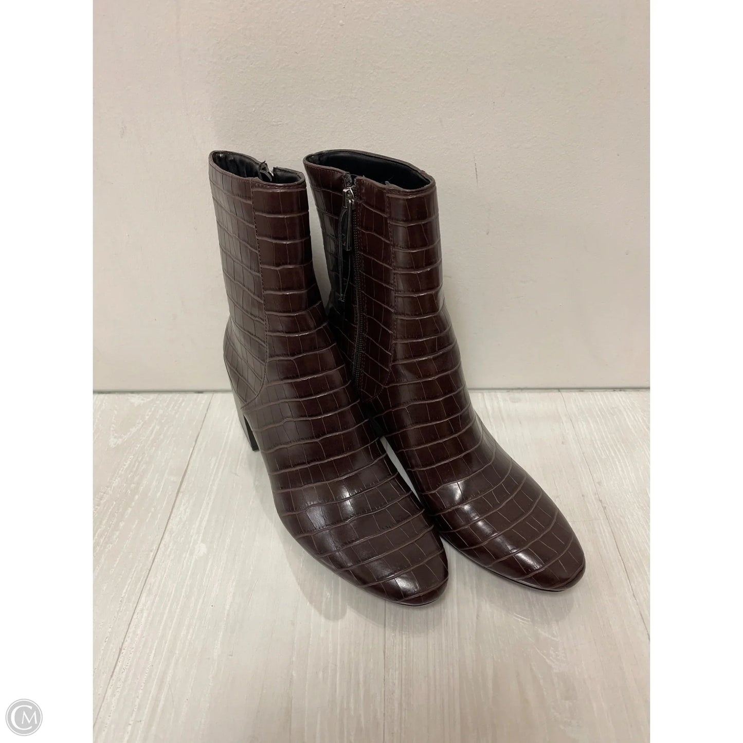 Boots Ankle Heels By Zara In Brown, Size: 10.5