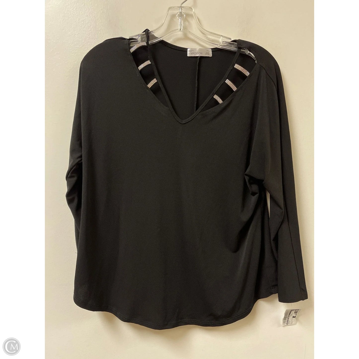 Top Long Sleeve By 89th And Madison In Black, Size: L