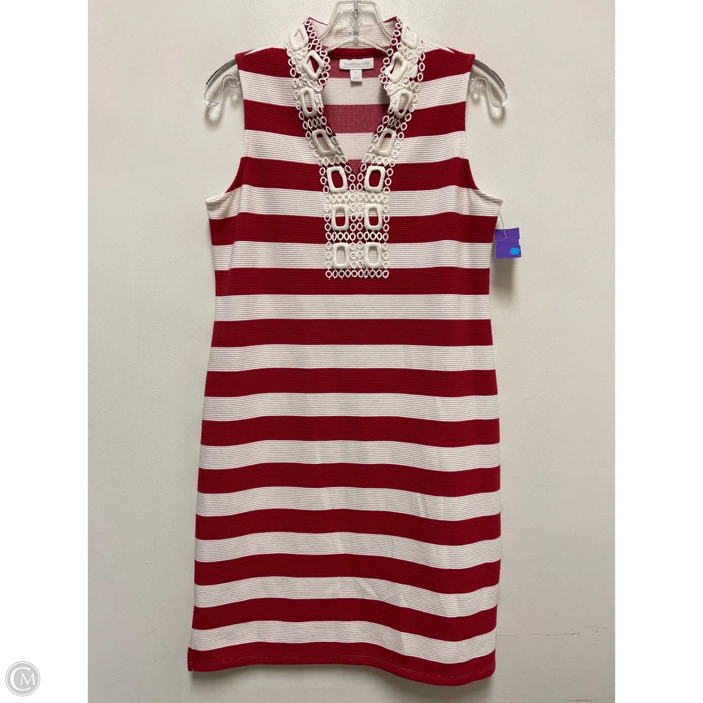 Dress Casual Midi By Charter Club In Red & White, Size: S