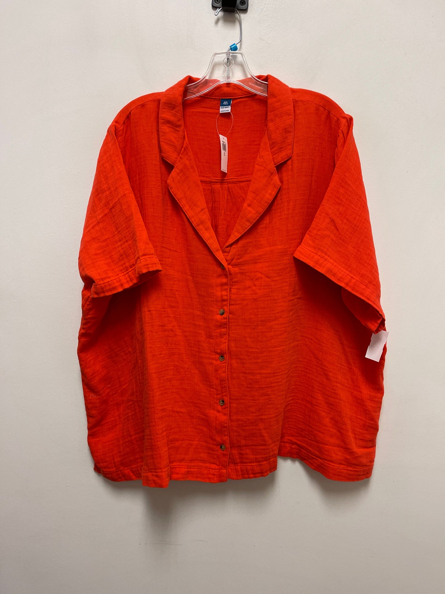 Blouse Short Sleeve By Old Navy In Orange, Size: 2x