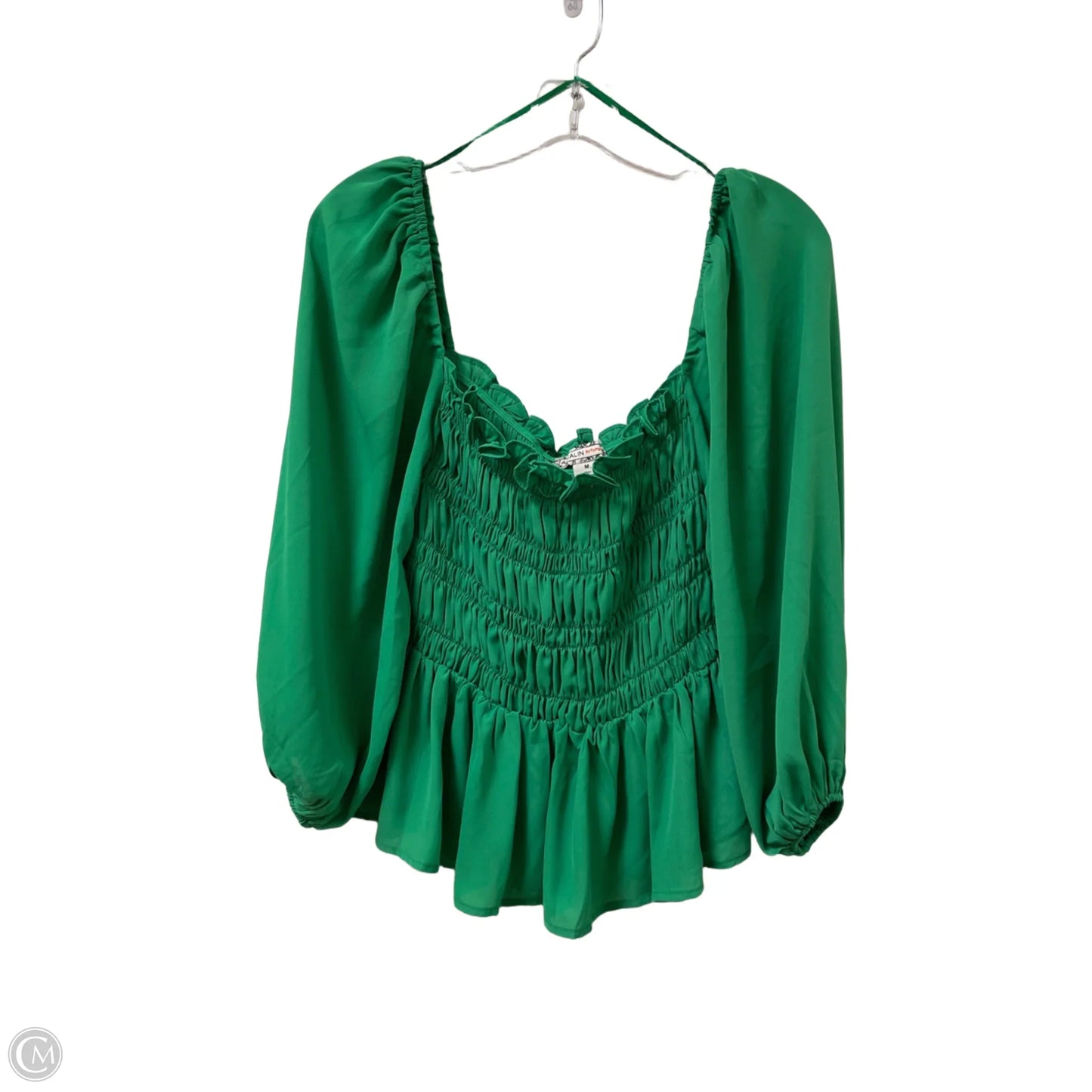 Top Long Sleeve By Flying Tomato In Green, Size: M