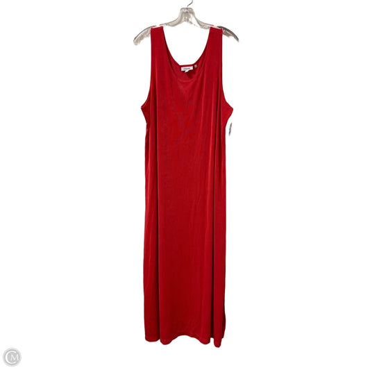 Dress Casual Maxi By Chicos In Coral, Size: 2x