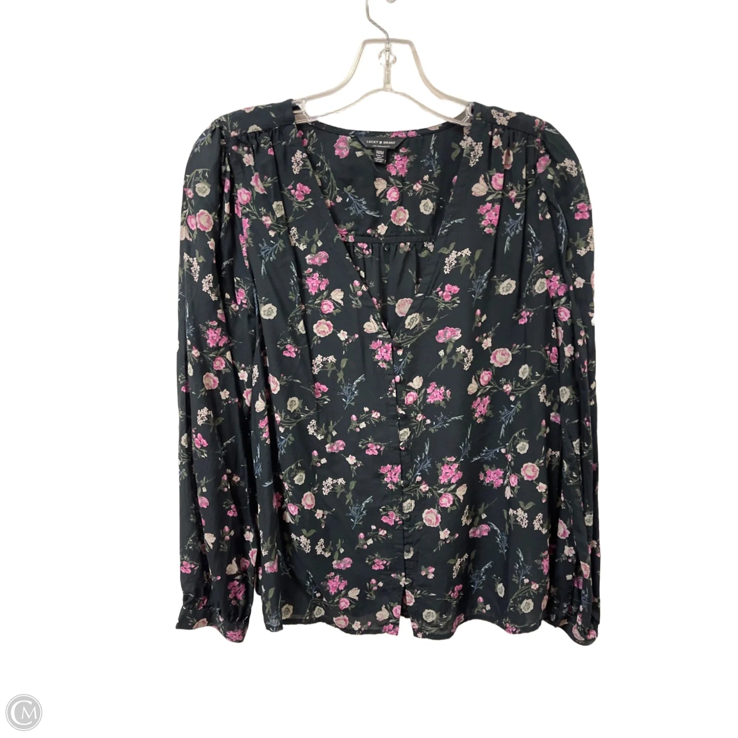 Top Long Sleeve By Lucky Brand In Floral Print, Size: M