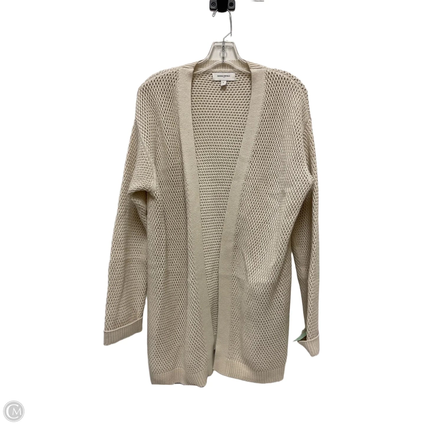 Sweater Cardigan By Banana Republic In Cream, Size: L