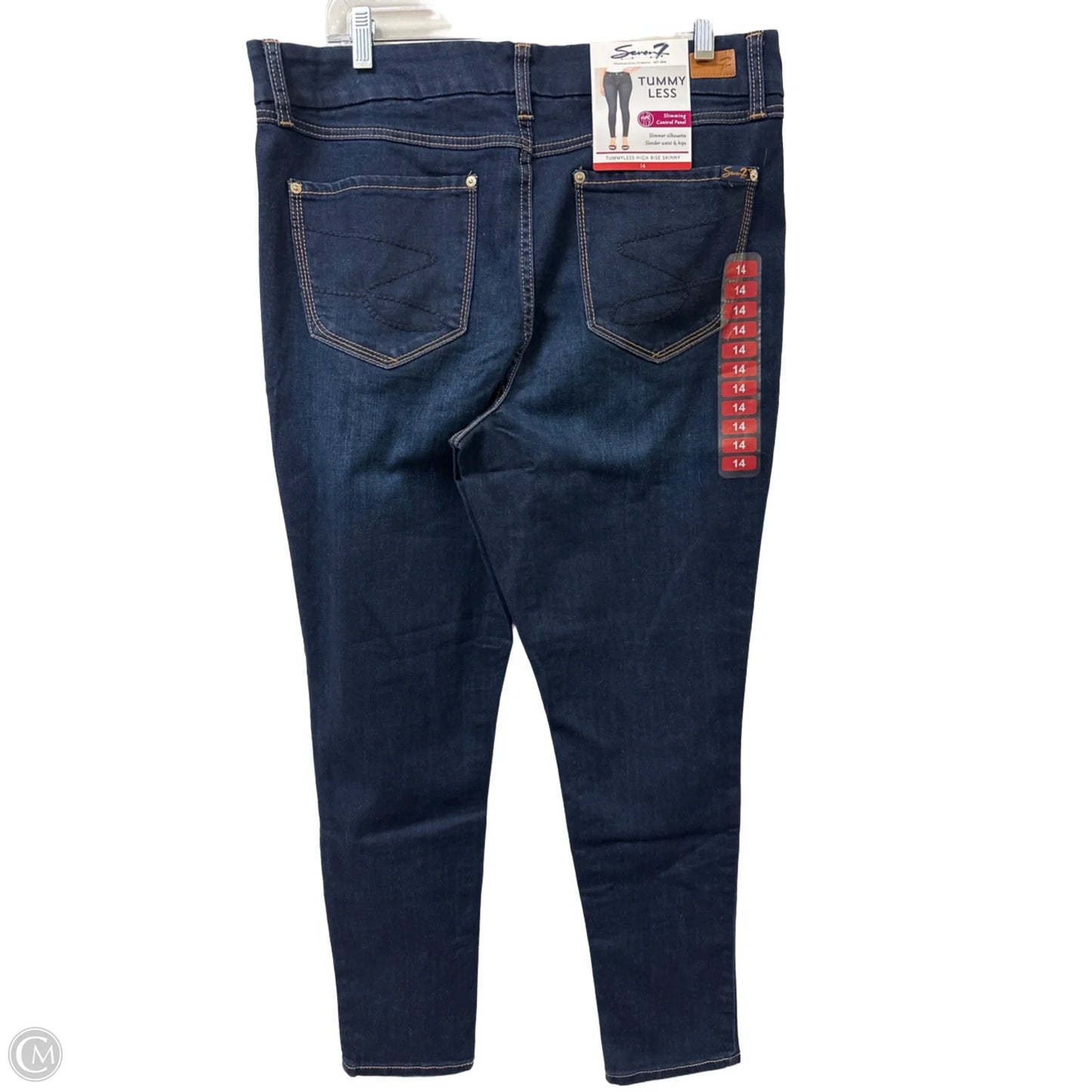 Jeans Skinny By Seven 7 In Blue Denim, Size: 14