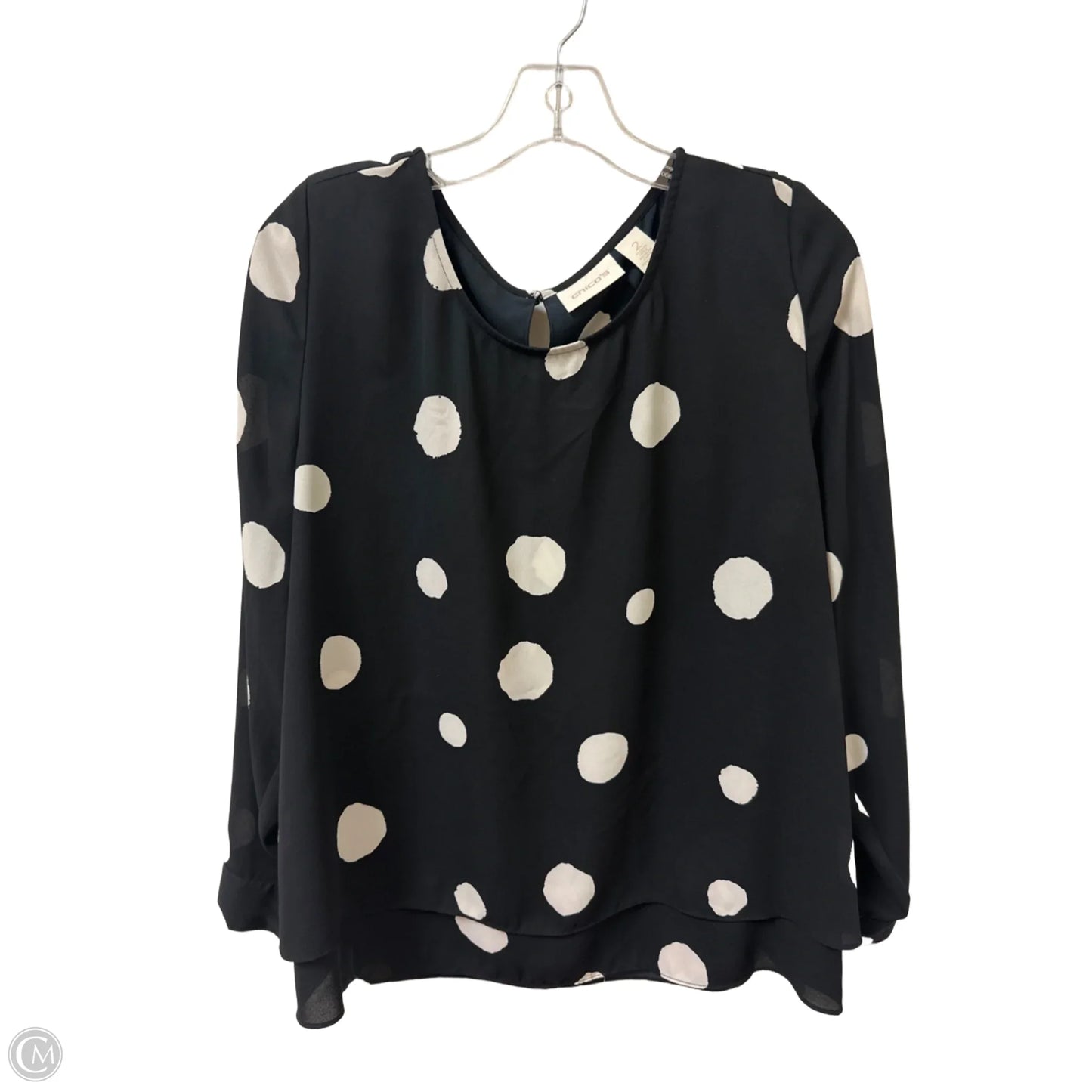 Top Long Sleeve By Chicos In Black, Size: L