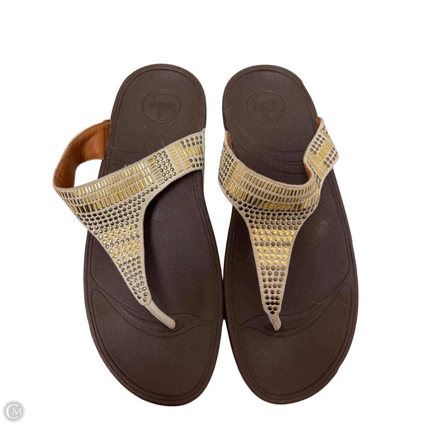 Sandals Flip Flops By Fitflop In Gold, Size: 9