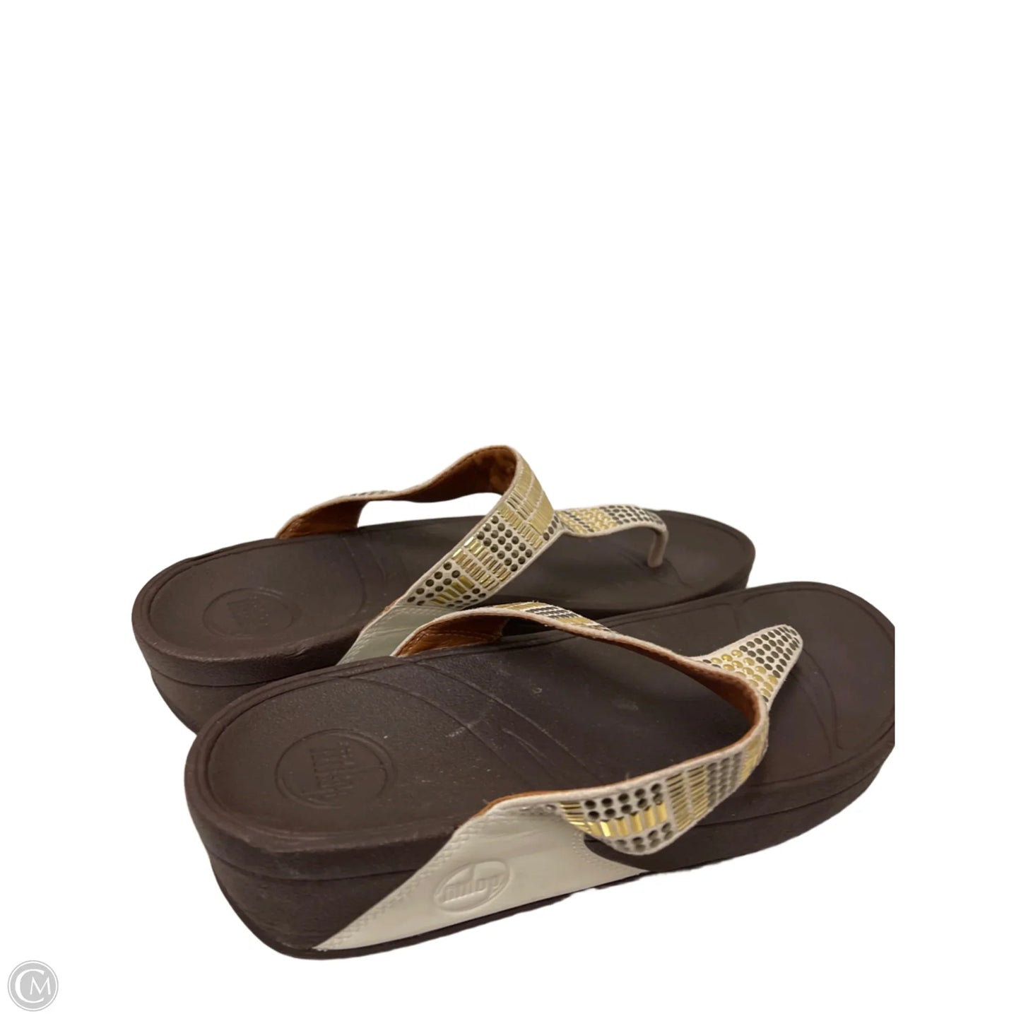 Sandals Flip Flops By Fitflop In Gold, Size: 9