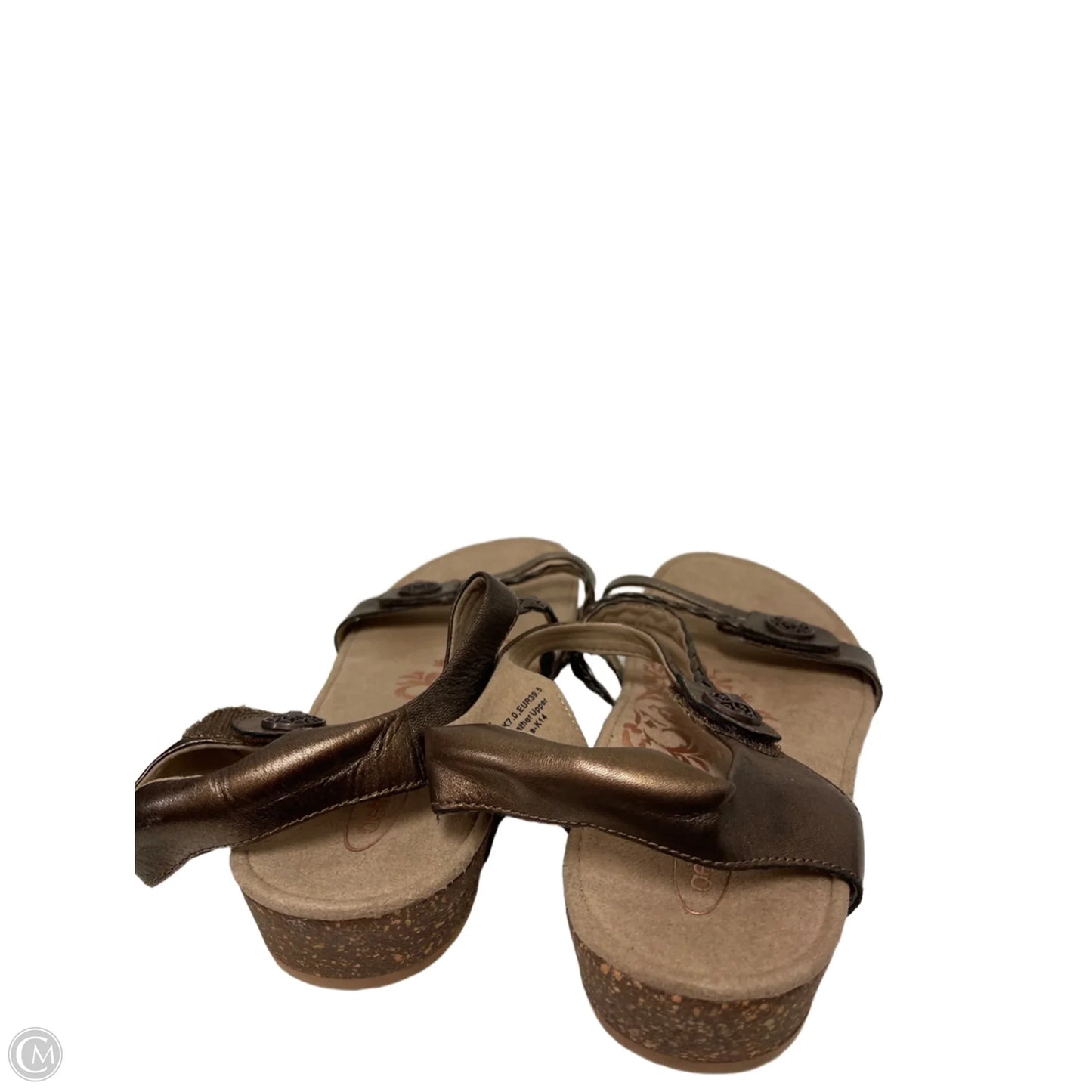 Sandals Flats By Aetrex In Brown, Size: 9