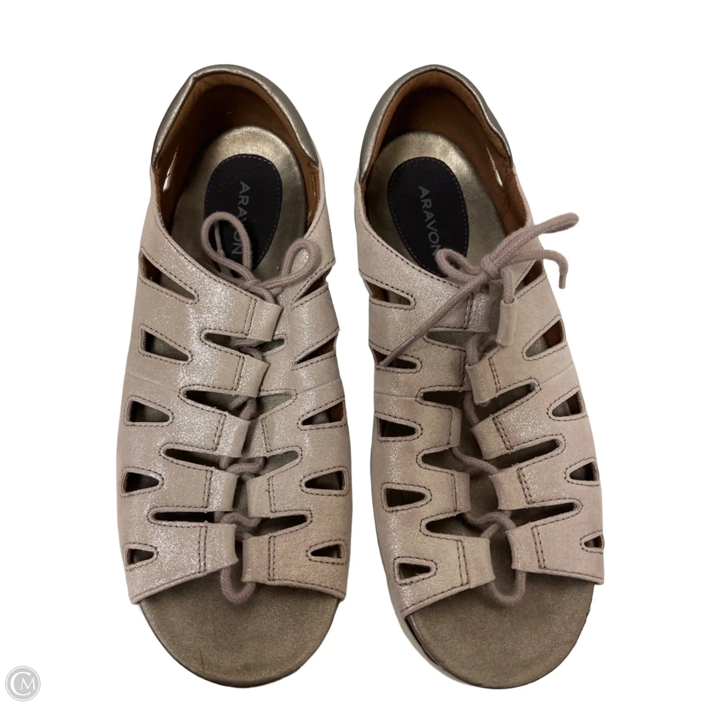 Sandals Flats By Cmb In Gold, Size: 9