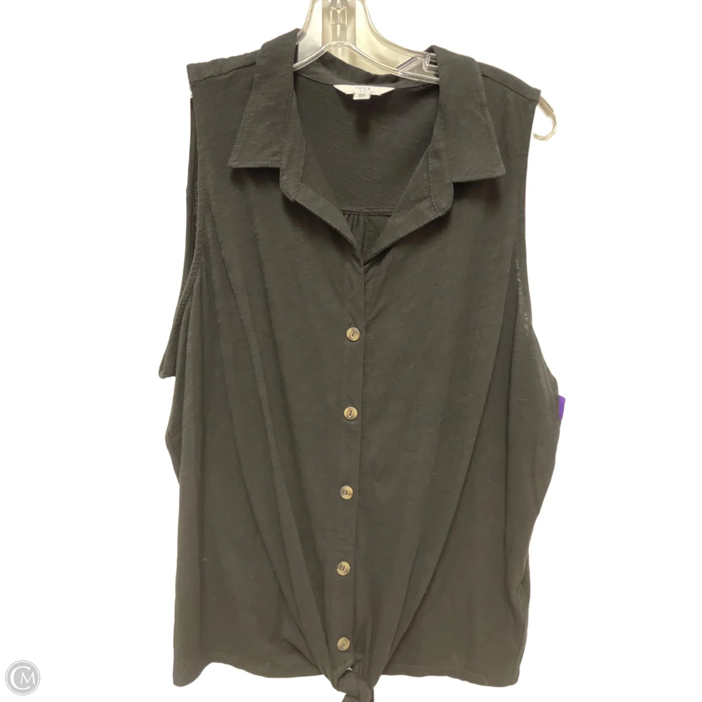 Blouse Sleeveless By Time And Tru In Black, Size: 1x