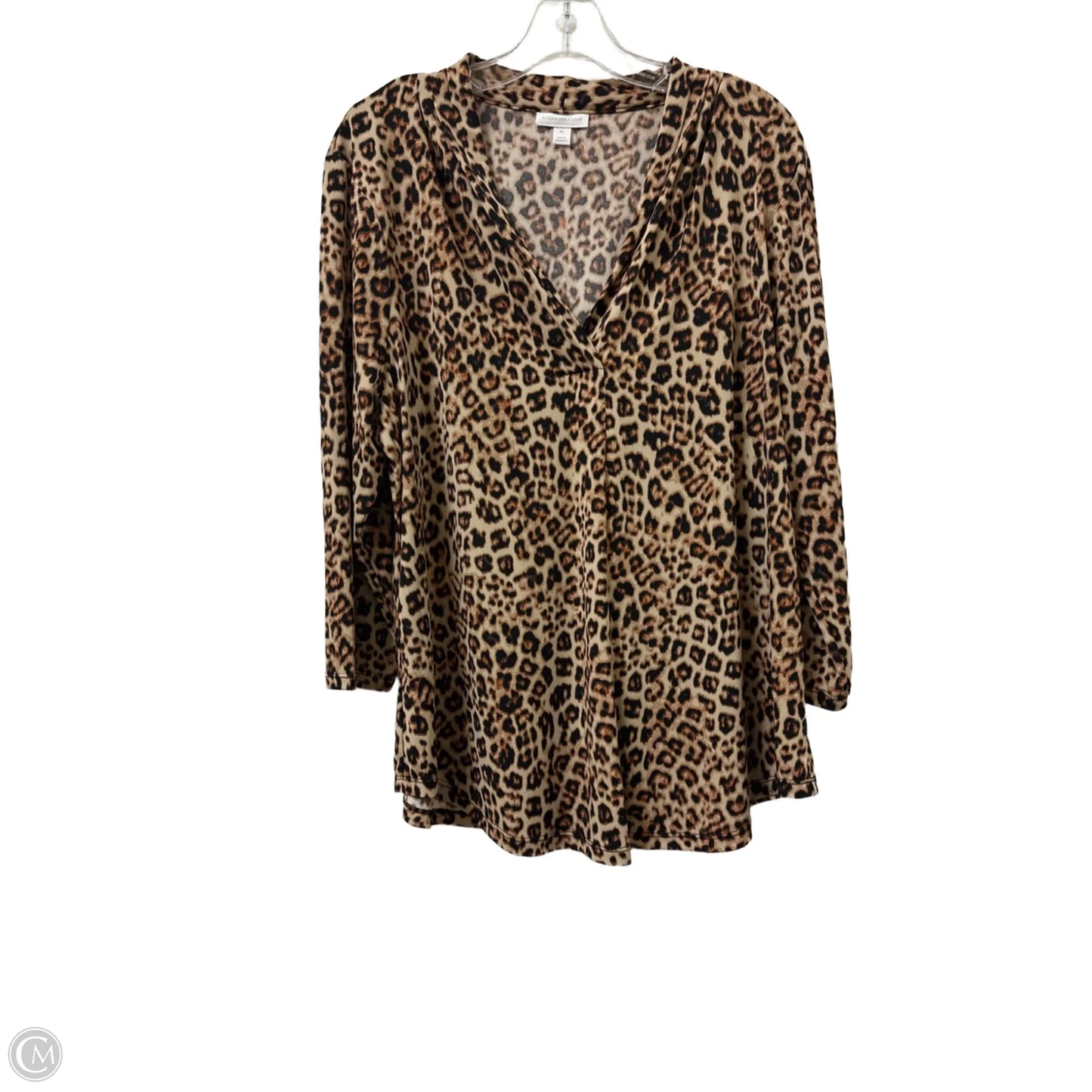 Top Long Sleeve By Charter Club In Animal Print, Size: Xl
