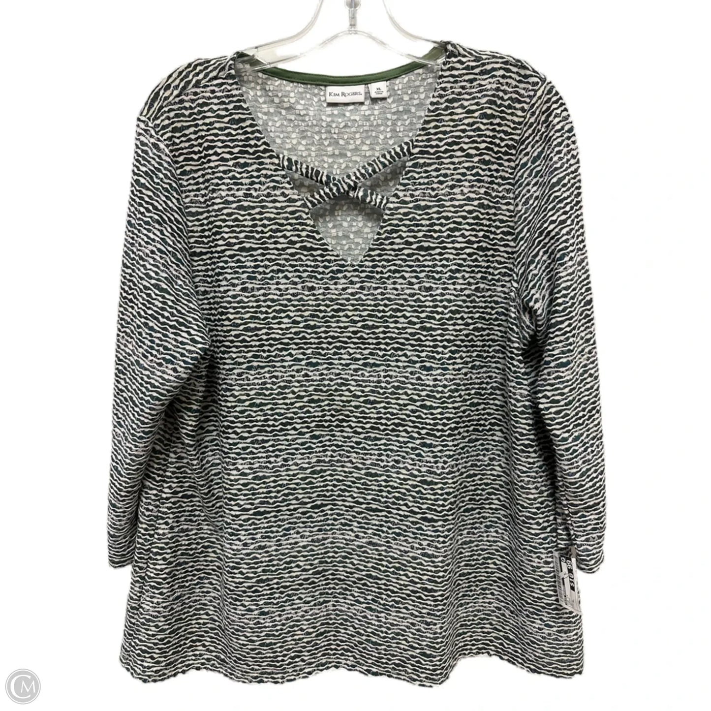 Top Long Sleeve By Kim Rogers In Green, Size: Xl