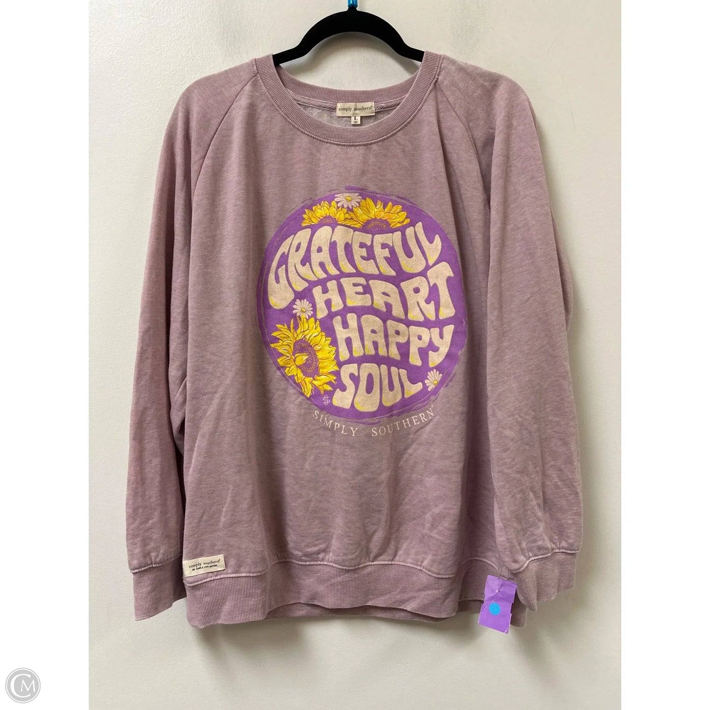 Sweater By Simply Southern In Purple, Size: L