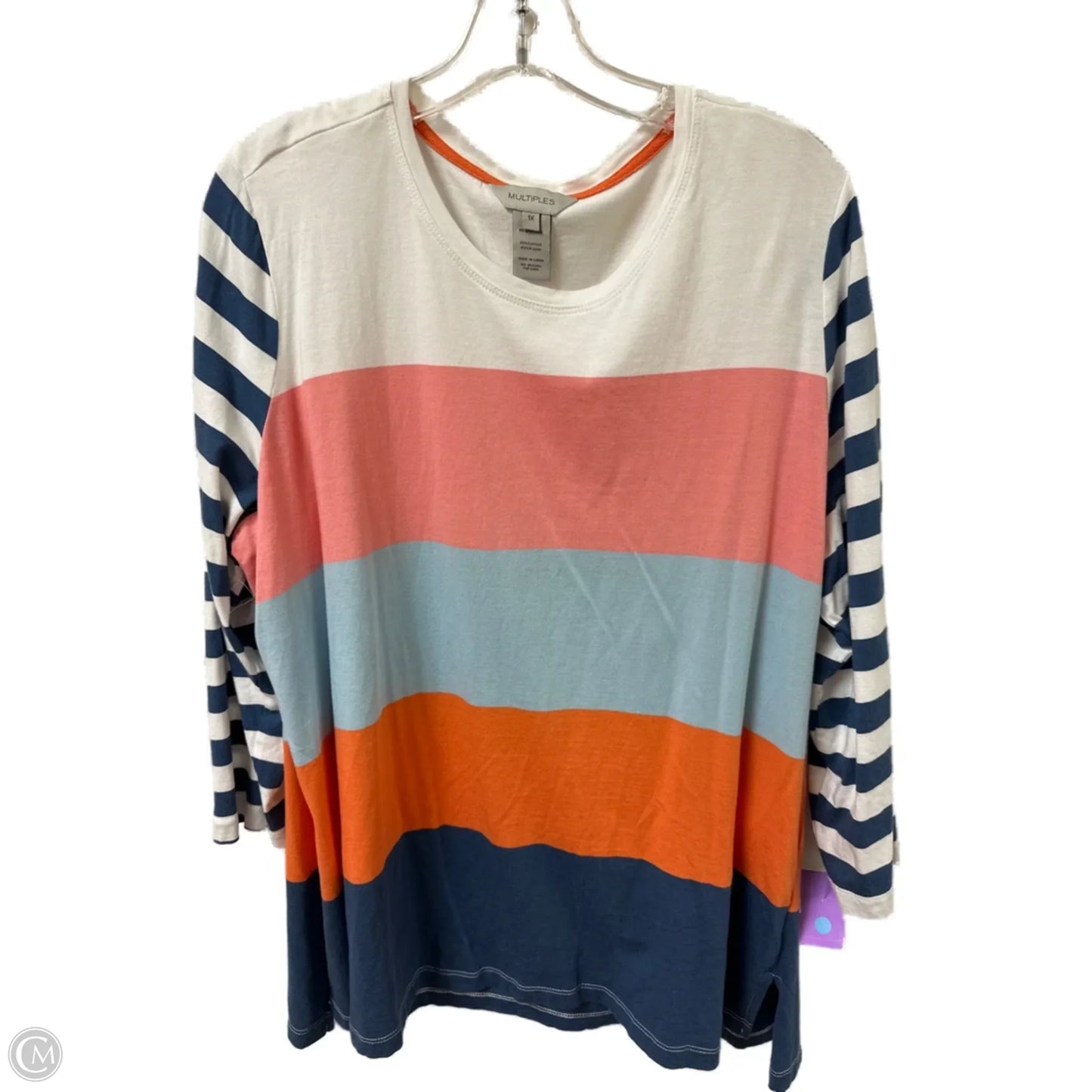Top Long Sleeve By Multiples In Multi-colored, Size: 1x