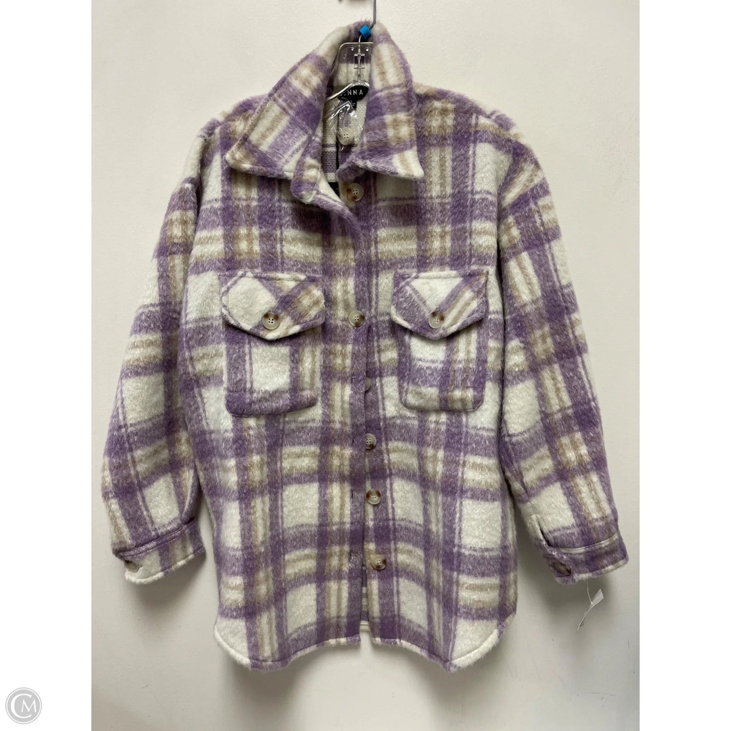Jacket Shirt By Clothes Mentor In Purple, Size: S