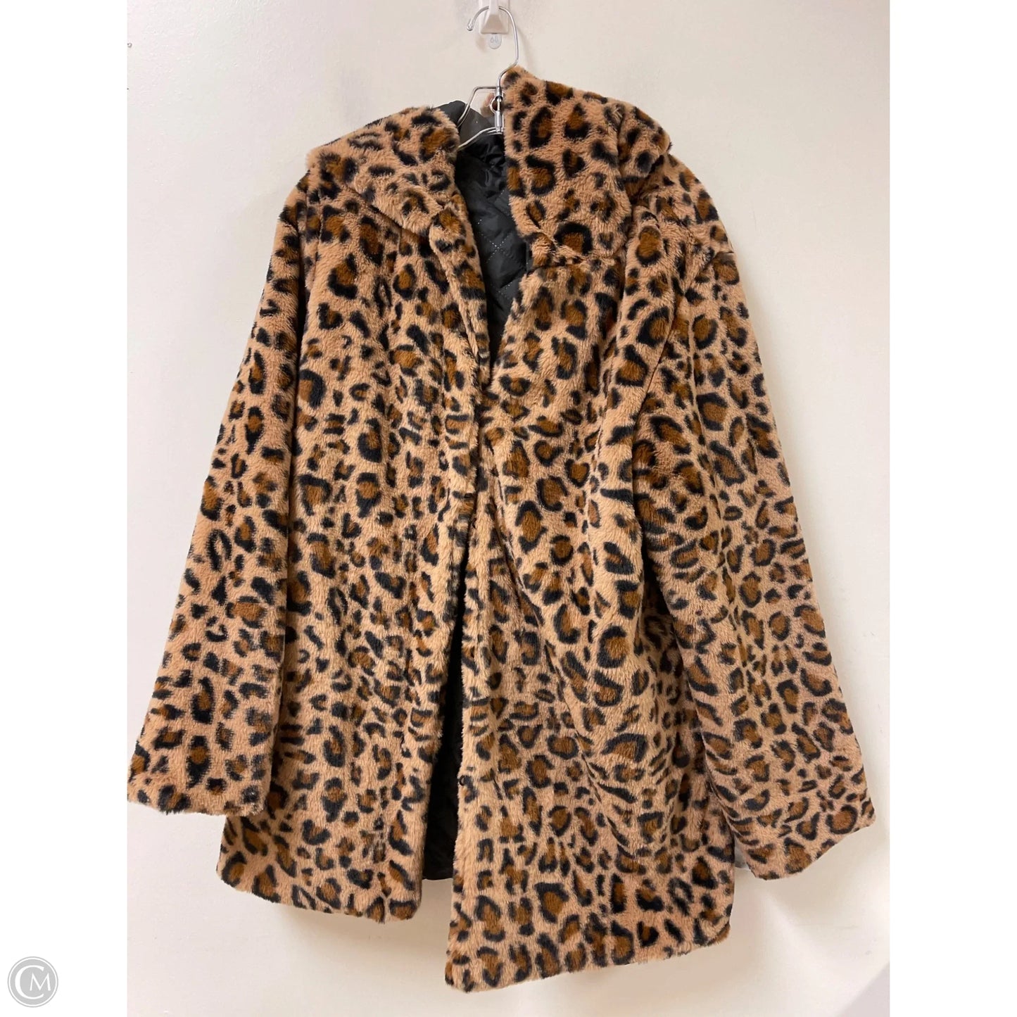Coat Faux Fur & Sherpa By Clothes Mentor In Animal Print, Size: 1x