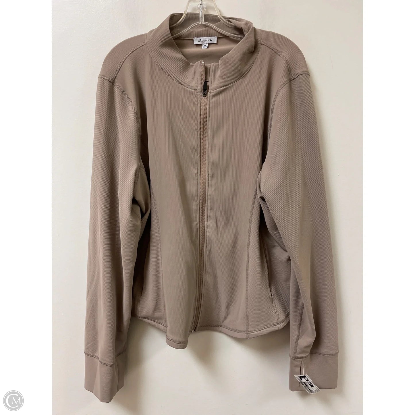 Athletic Jacket By White Birch In Taupe, Size: 3x
