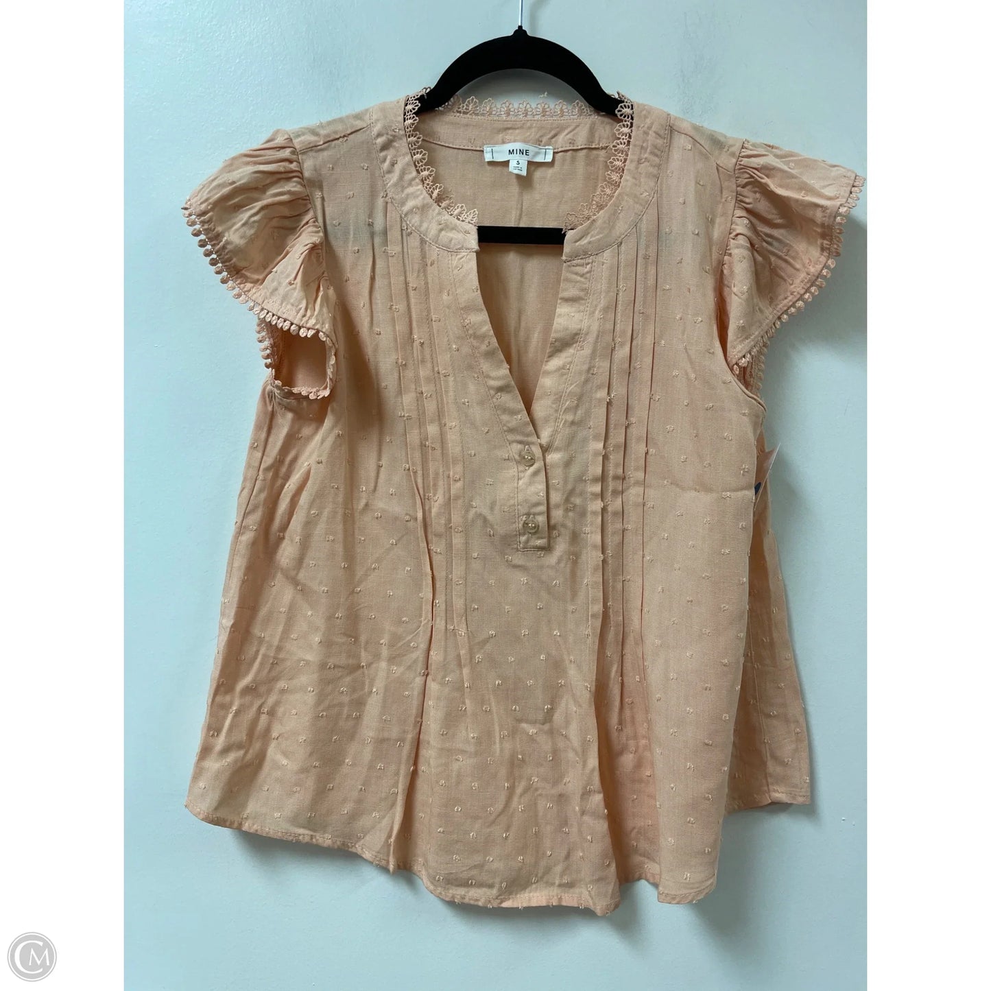 Top Short Sleeve By Mine In Orange, Size: S