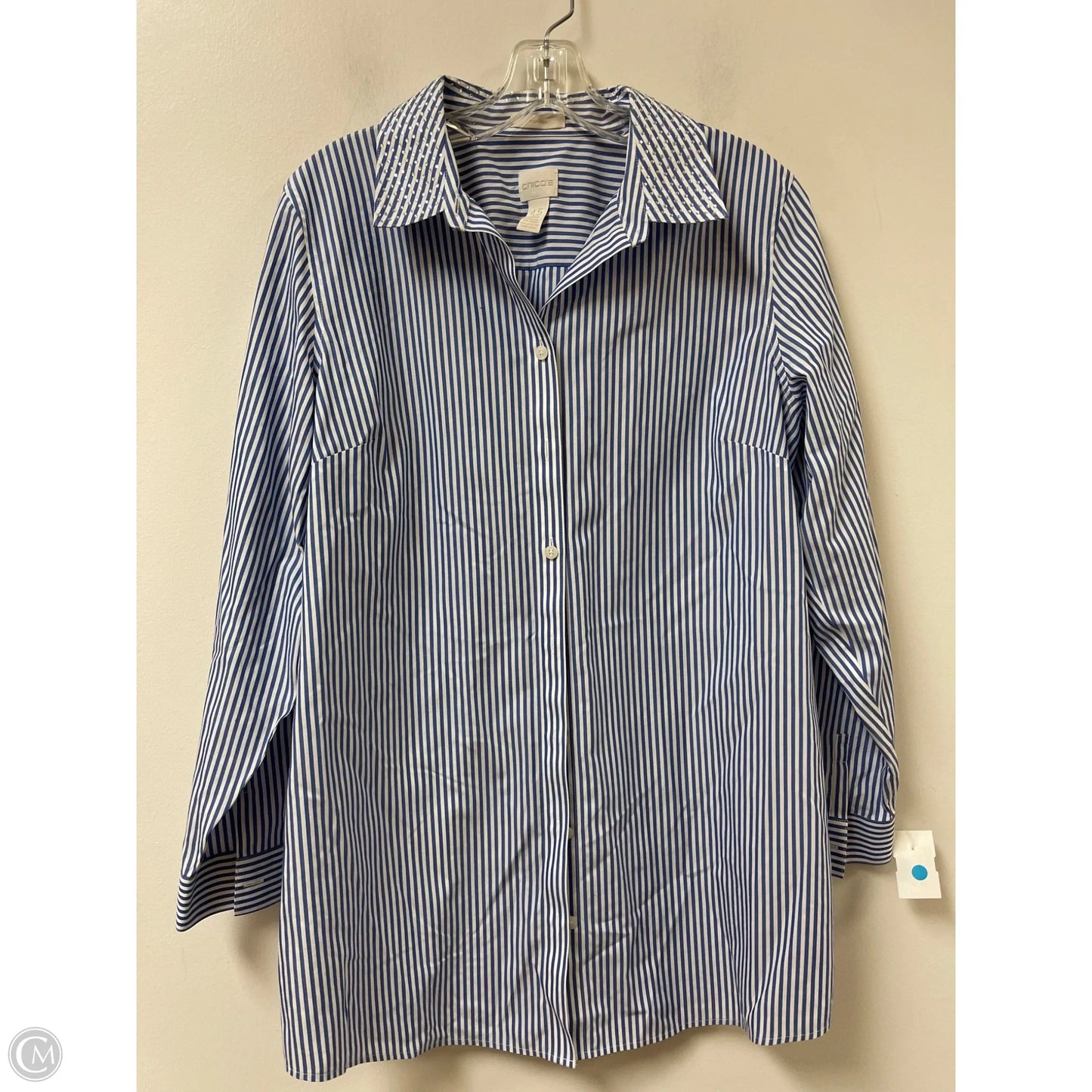 Tunic Long Sleeve By Chicos In Blue, Size: M