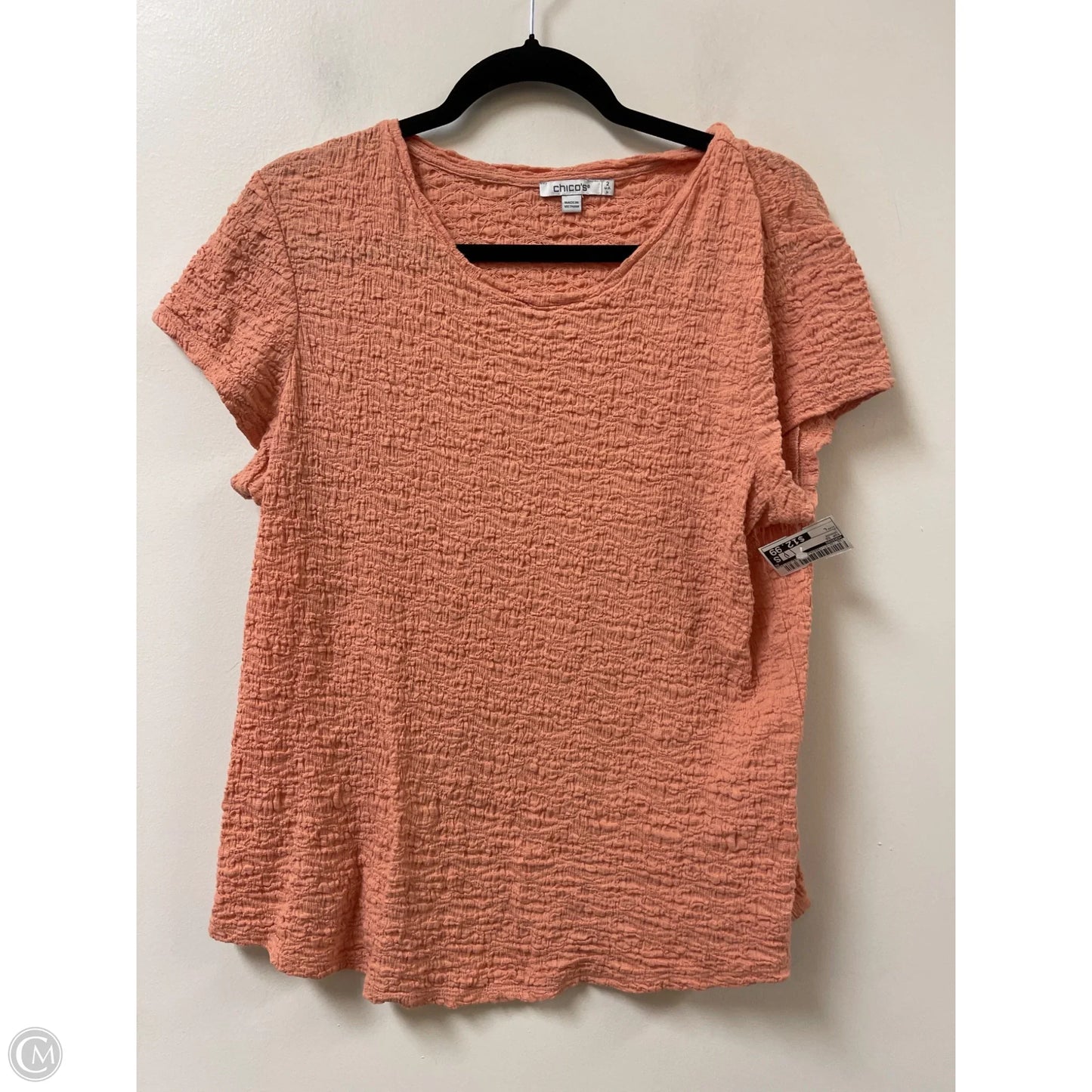 Top Short Sleeve By Chicos In Orange, Size: L