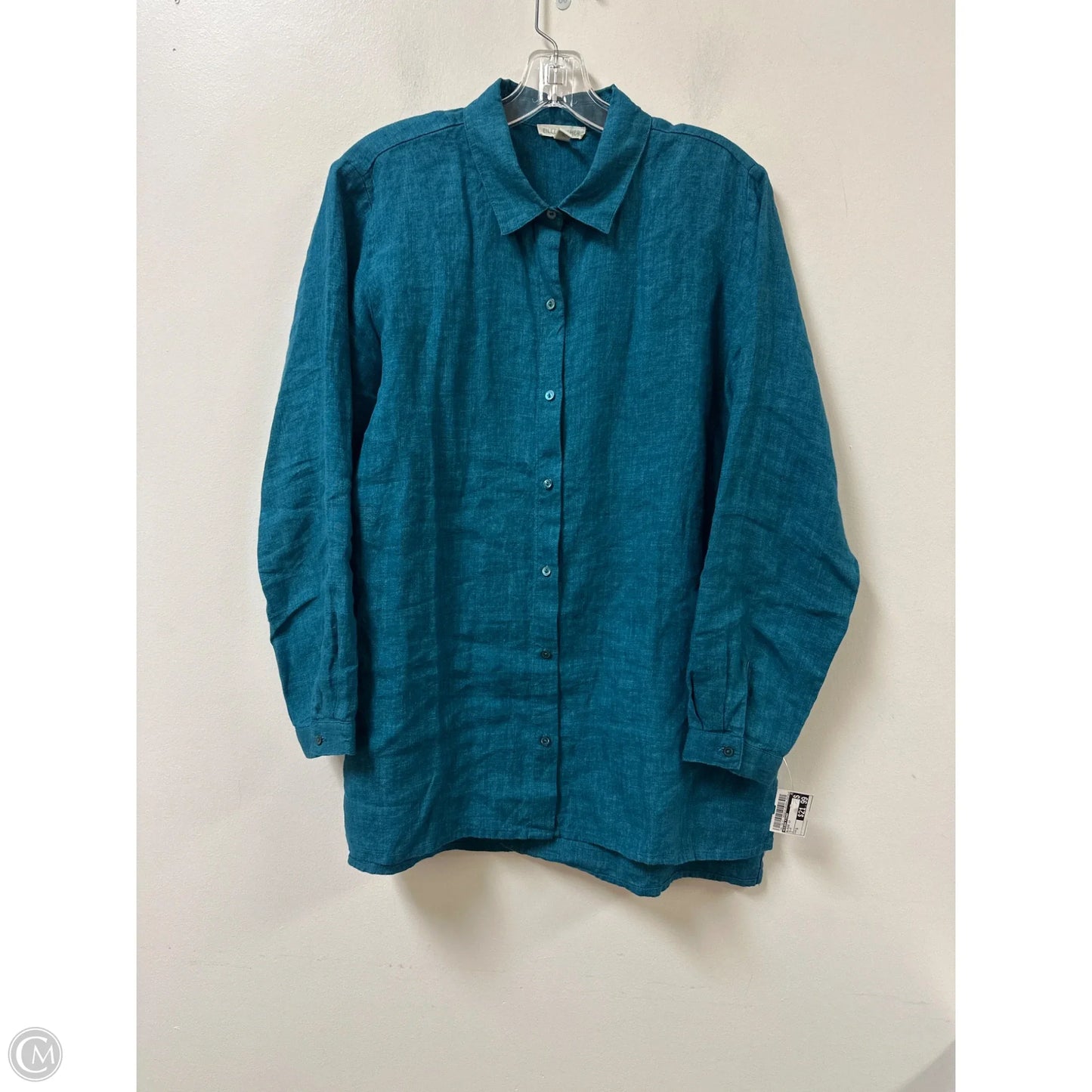 Blouse Long Sleeve By Eileen Fisher In Blue, Size: S
