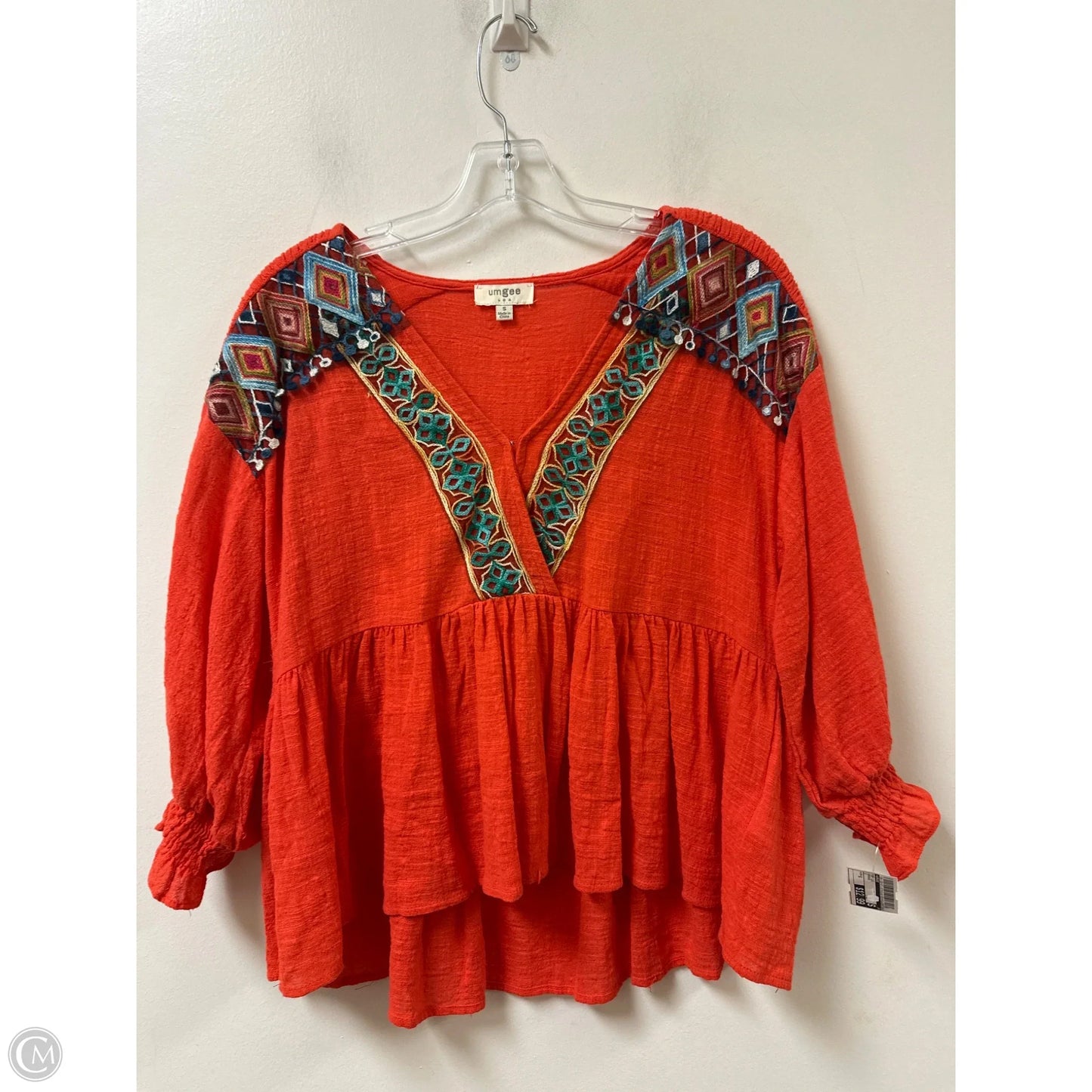 Top Long Sleeve By Umgee In Orange, Size: S