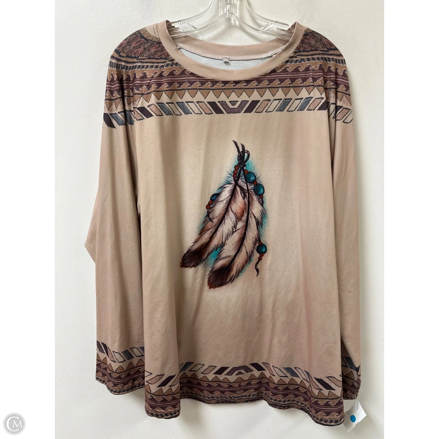 Top Long Sleeve By Clothes Mentor In Brown, Size: 3x