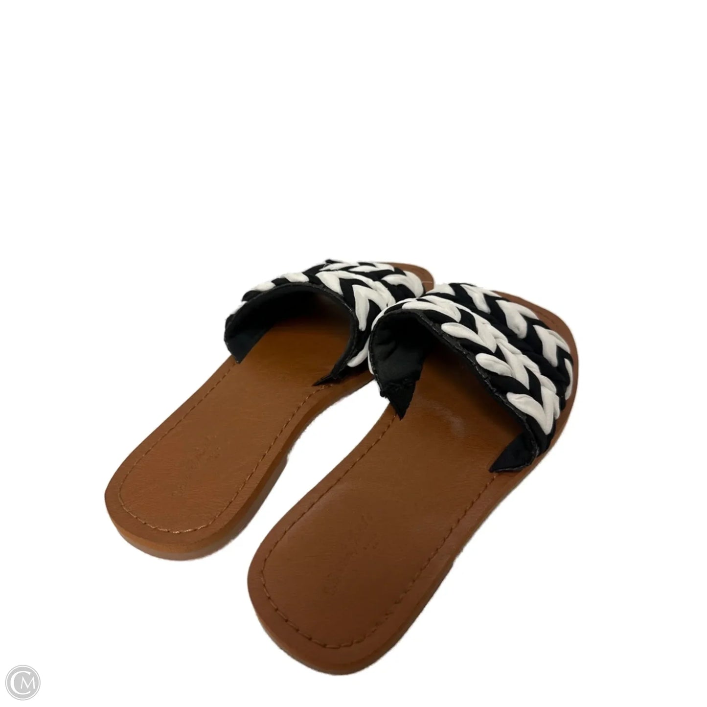 Sandals Flats By Universal Thread In Black & White, Size: 8
