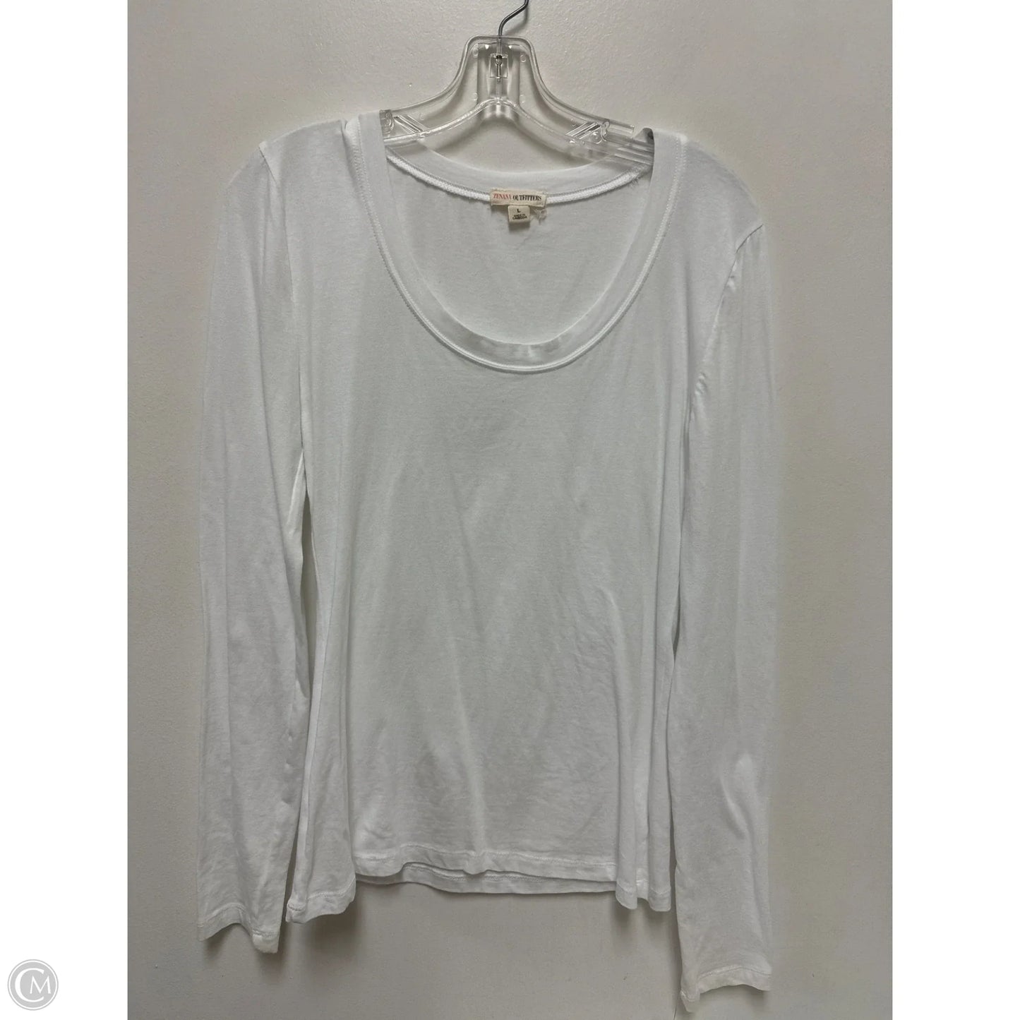 Top Long Sleeve By Zenana Outfitters In White, Size: L