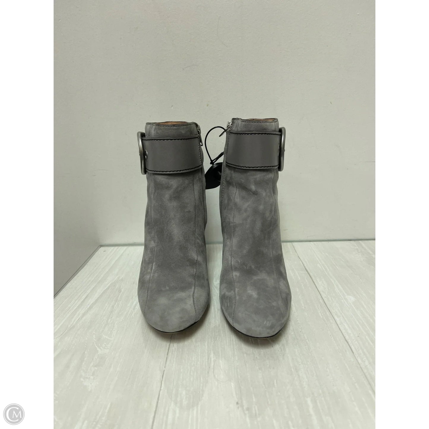 Boots Designer By Coach In Grey, Size: 6.5